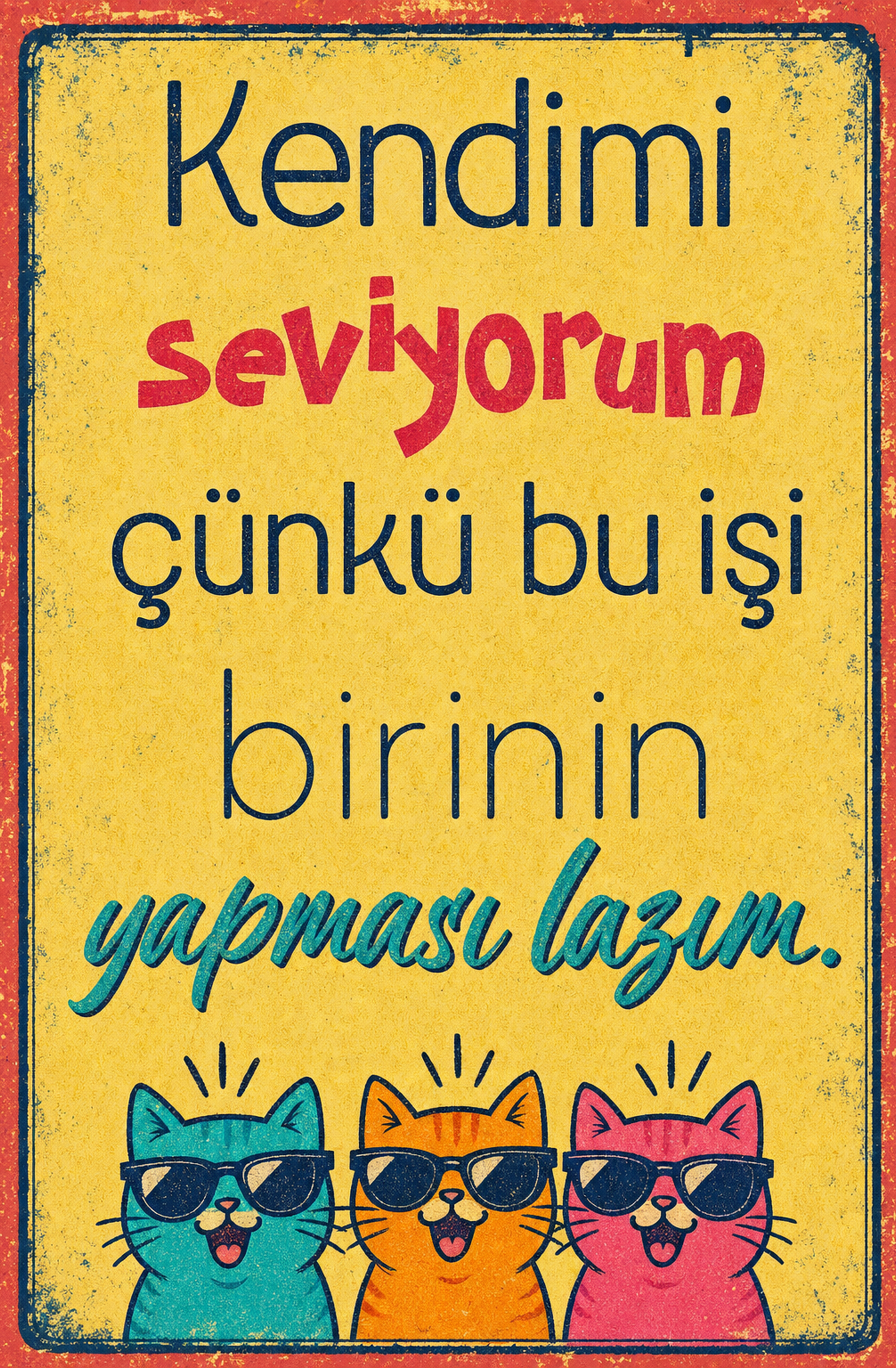 Kendimi Seviyorum Çünkü Bu İşi Birinin Yapması Lazım Ahşap Poster 1499