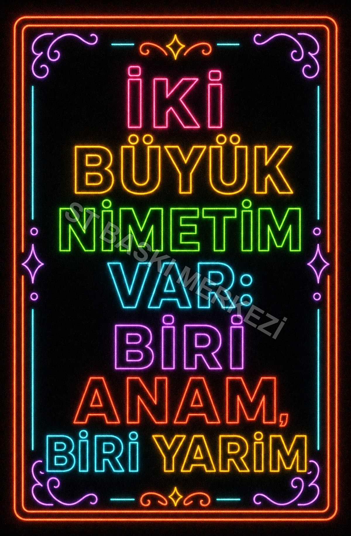 İki Büyük Nimetim Var: Biri Anam, Biri Yarim Ahşap Poster 1514