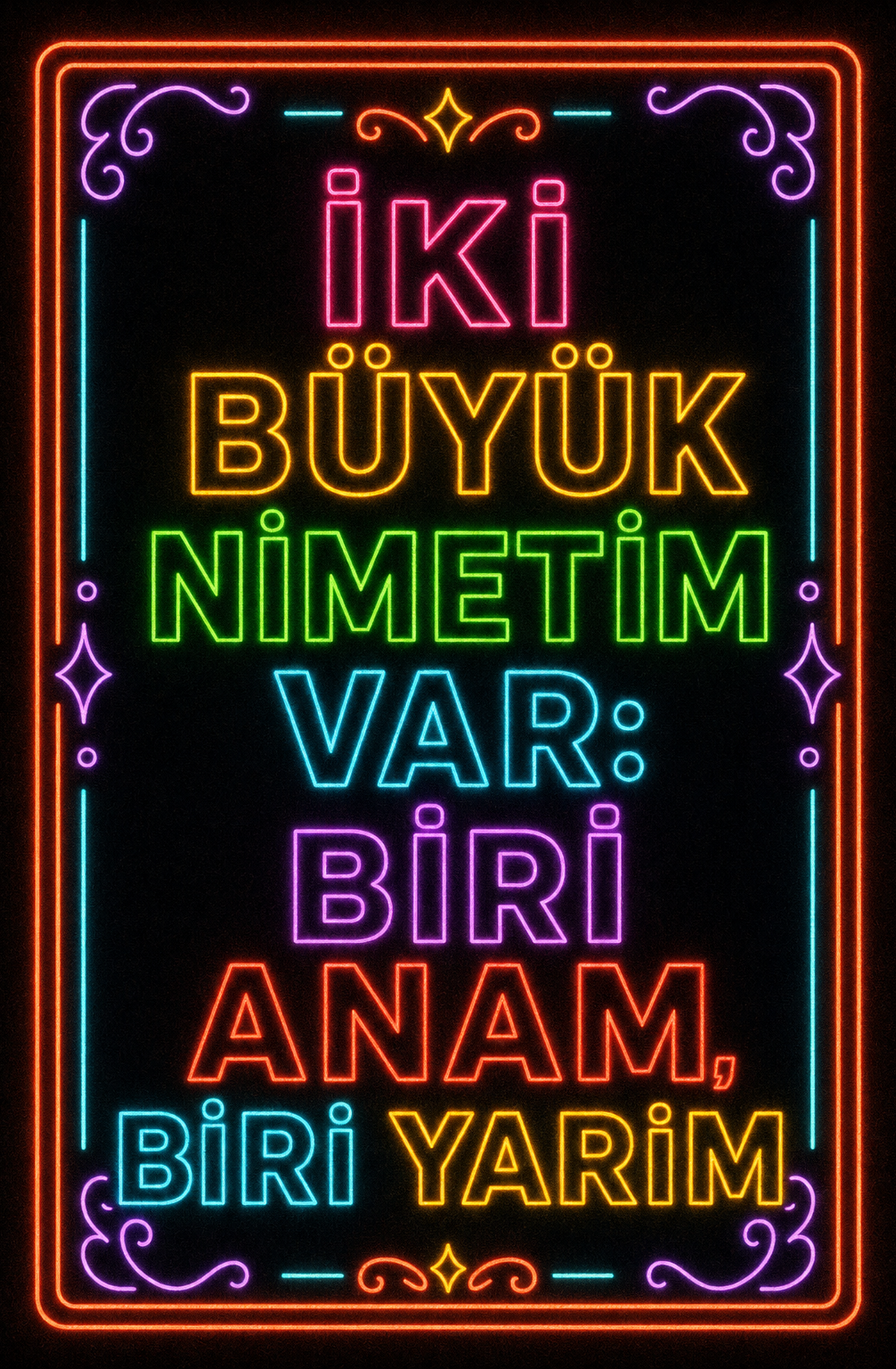 İki Büyük Nimetim Var: Biri Anam, Biri Yarim Ahşap Poster 1514