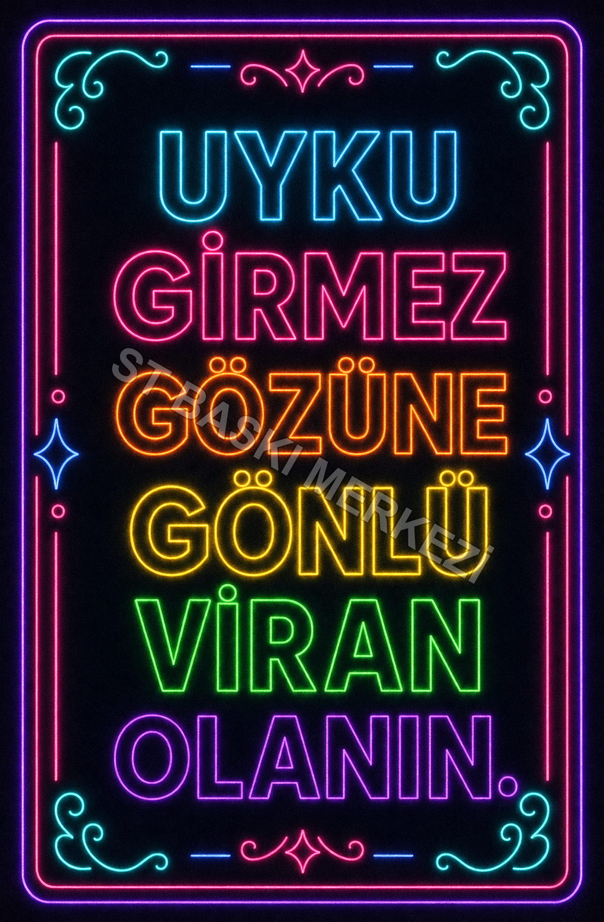 Uyku Girmez Gözüne Gönüllü Viron Olanın Ahşap Poster 1520