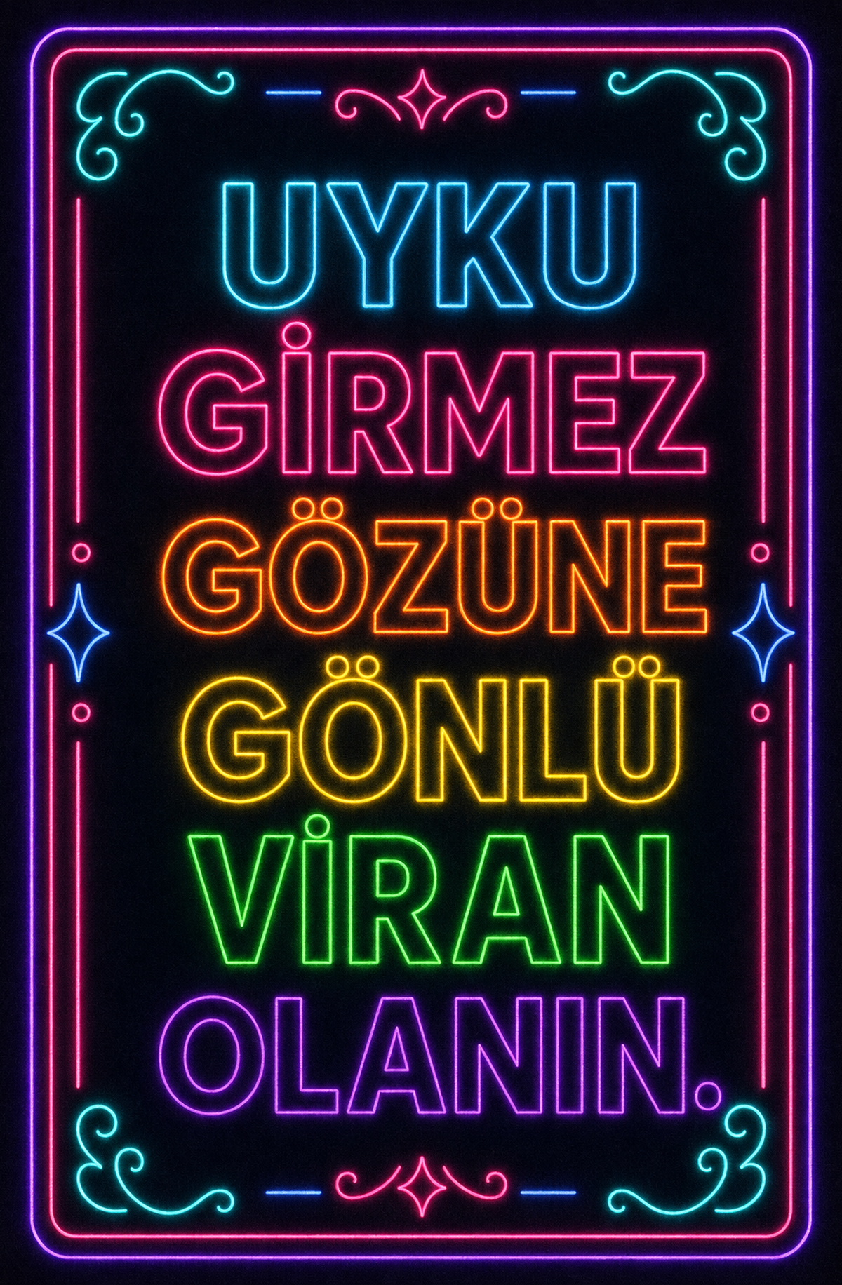 Uyku Girmez Gözüne Gönüllü Viron Olanın Ahşap Poster 1520