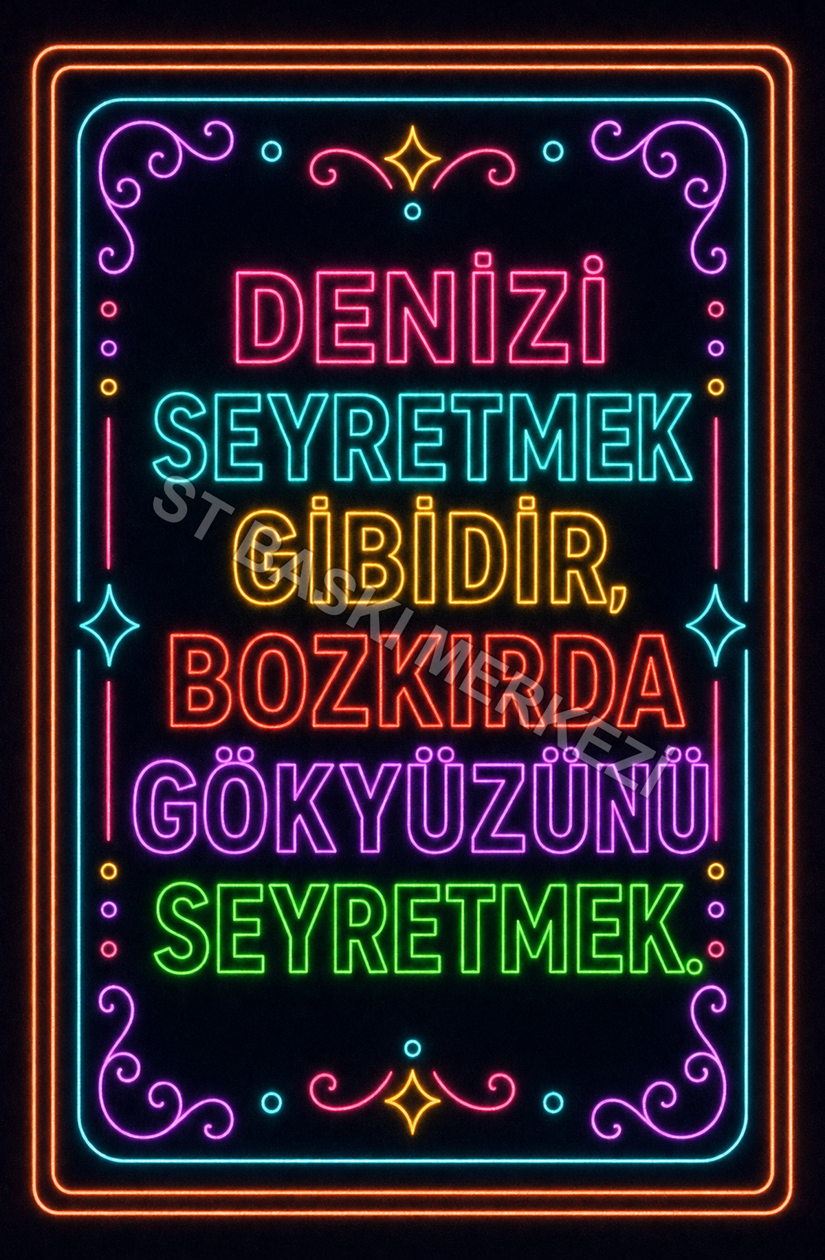 Denizi Seyretmek Gibidir, Bozkırda Gökyüzünü Seyretmek Ahşap Poster 1529
