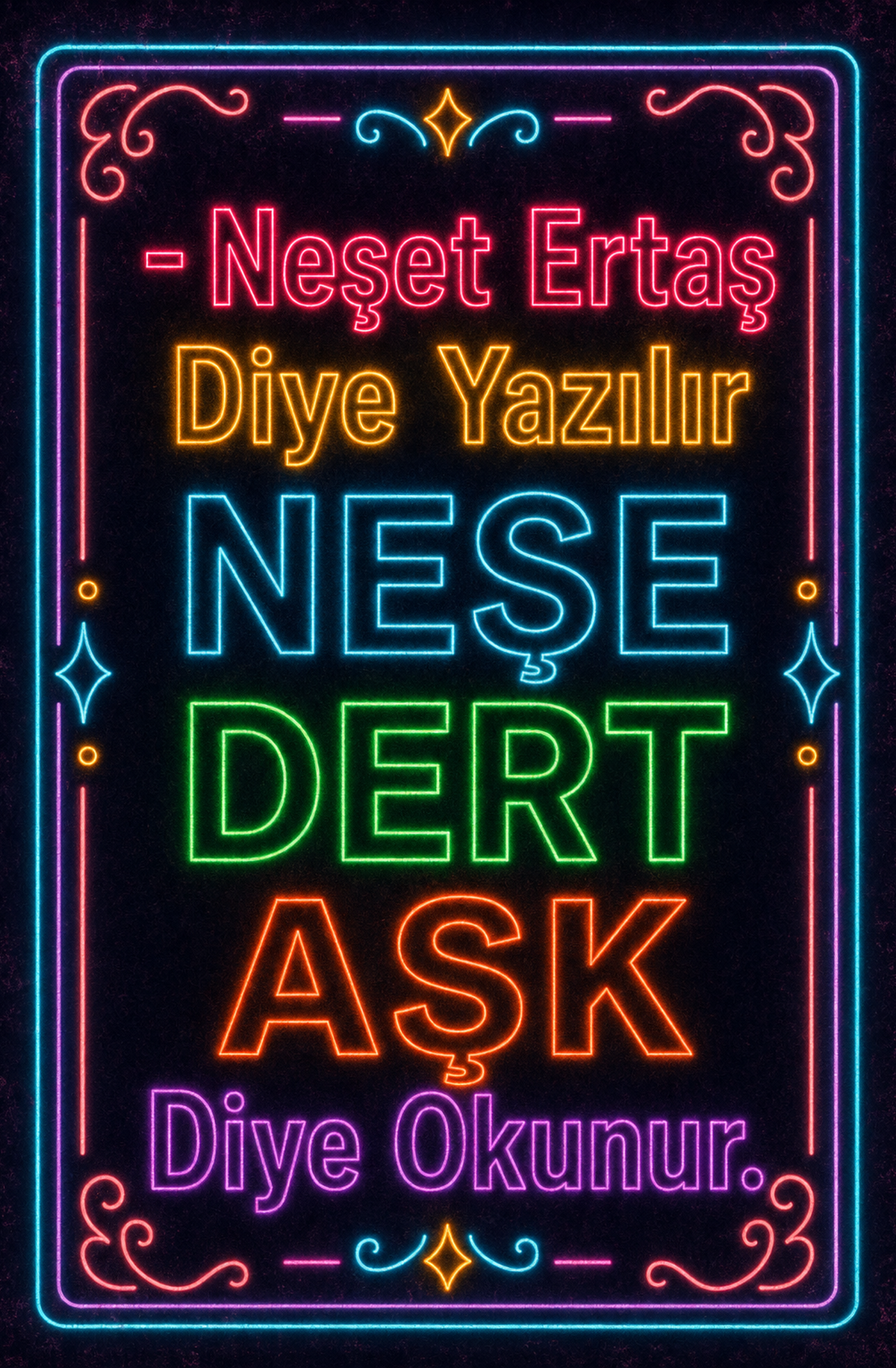 - Neşet Ertaş Diye Yazılır Neşe Dert Aşk Diye Okunur Ahşap Poster 1530