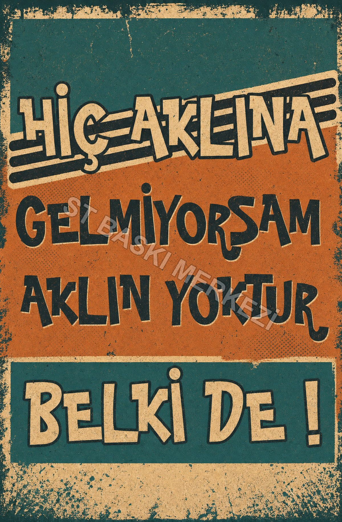 Hiç Aklına Gelmiyorsam Aklın Yoktur Belki De! Ahşap Poster 1539