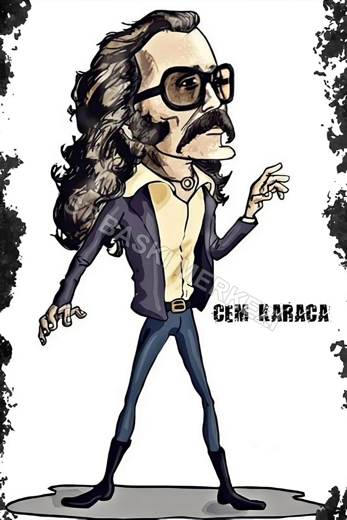 Cem Karaca Retro Ahşap Poster No: 19