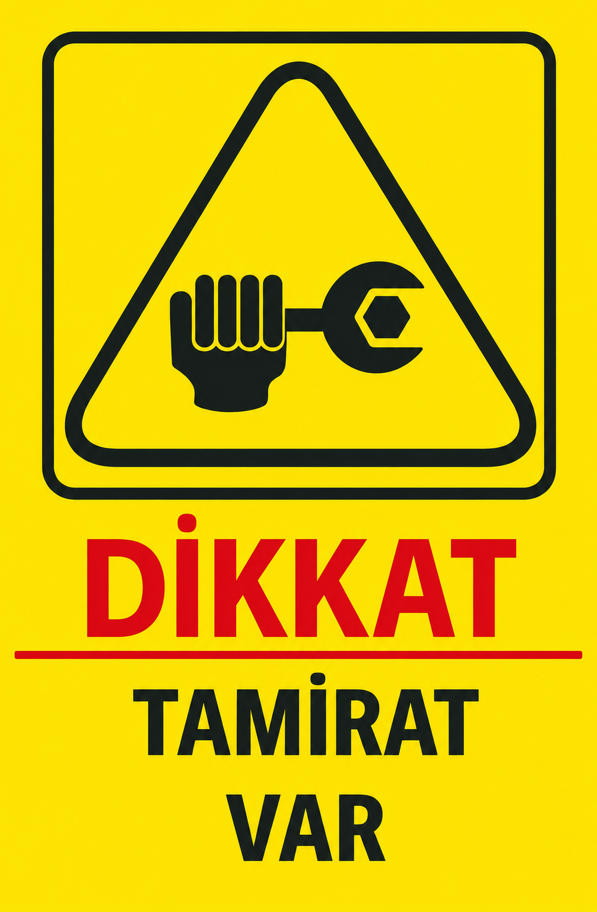 Dikkat Tamirat Var Ahşap Poster 1561