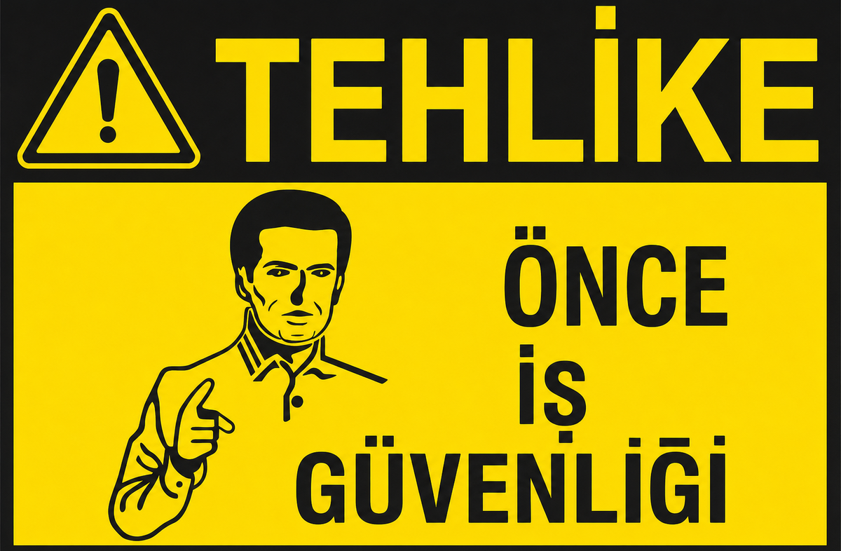 Tehlike Önce İş Güvenliği Ahşap Poster 1563