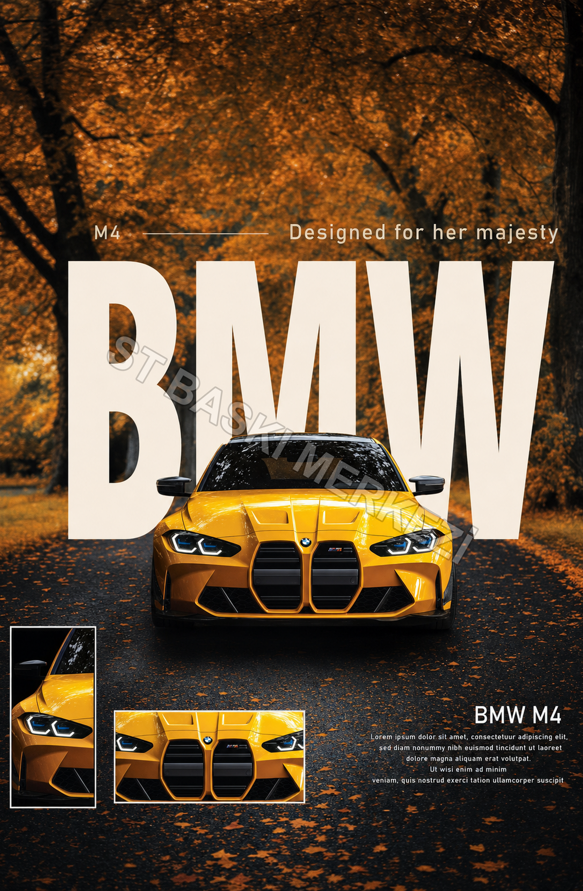 M4 Designed For Her Majesty Bmw Bmw M4 Lorem İpsum Dolor Sit Amet, Consectetur Adipiscing Elit. Sed Diam Nonummy Nibh Euismod Tincidunt Ut Laoreet Dolore Magna Aliquam Erat Volutpat. Ut Wisi Enim Ad Minim Veniam, Quis Nostrud Exerci Tati Ahşap Poster 1579