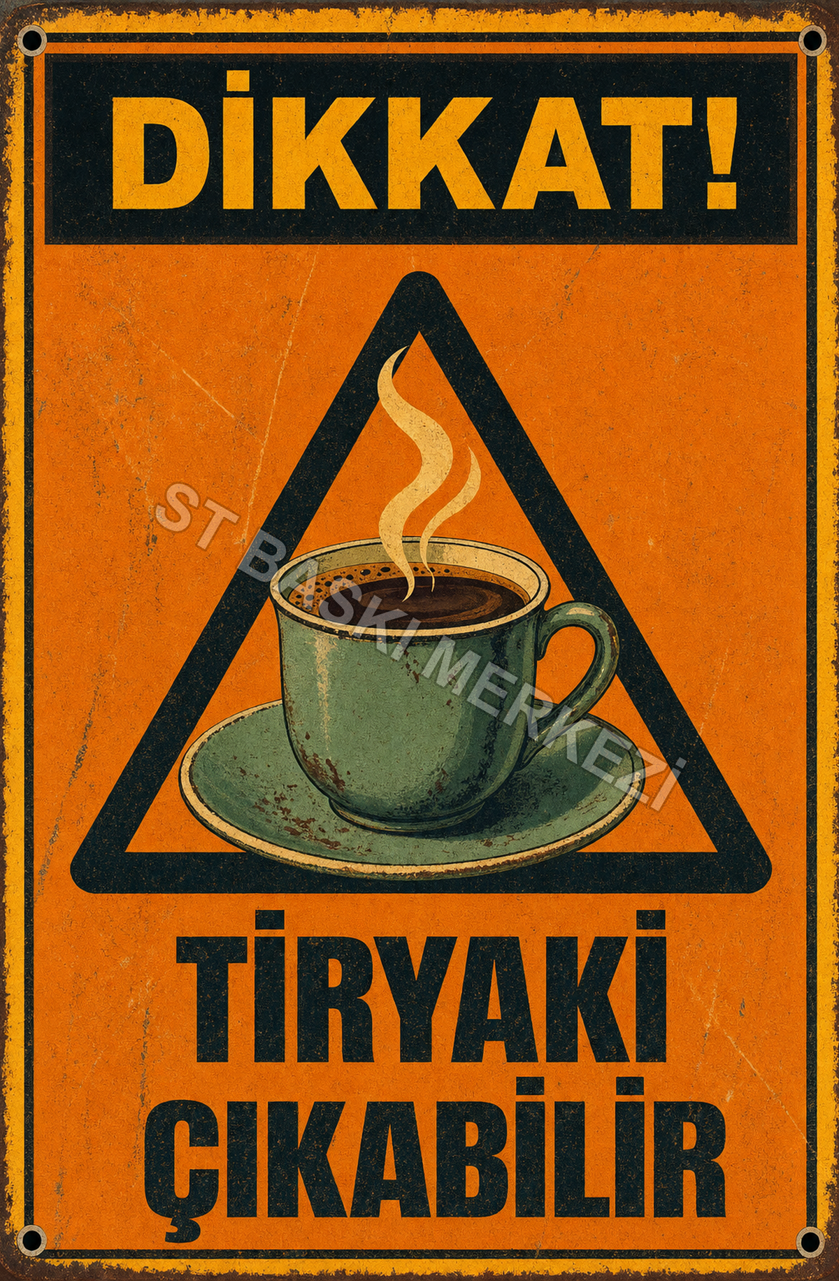 Dikkat! Tiryaki Çıkabilir Ahşap Poster 1580