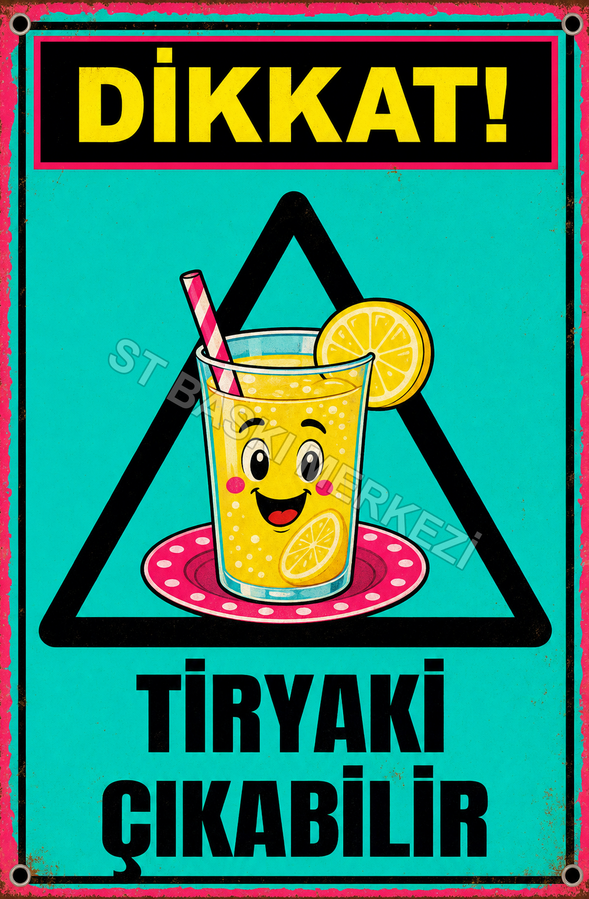 Dikkat! Tiryaki Çıkabilir Ahşap Poster 1581