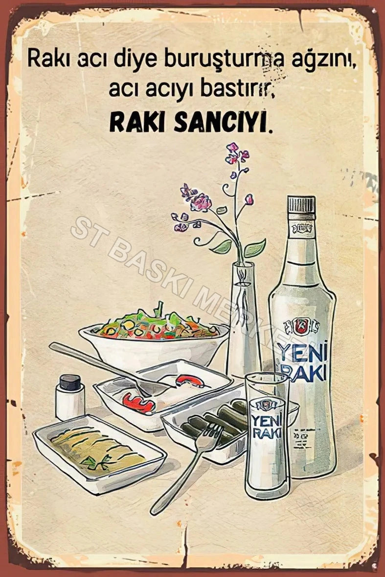 Alkol Temalı Retro Ahşap Poster No:276