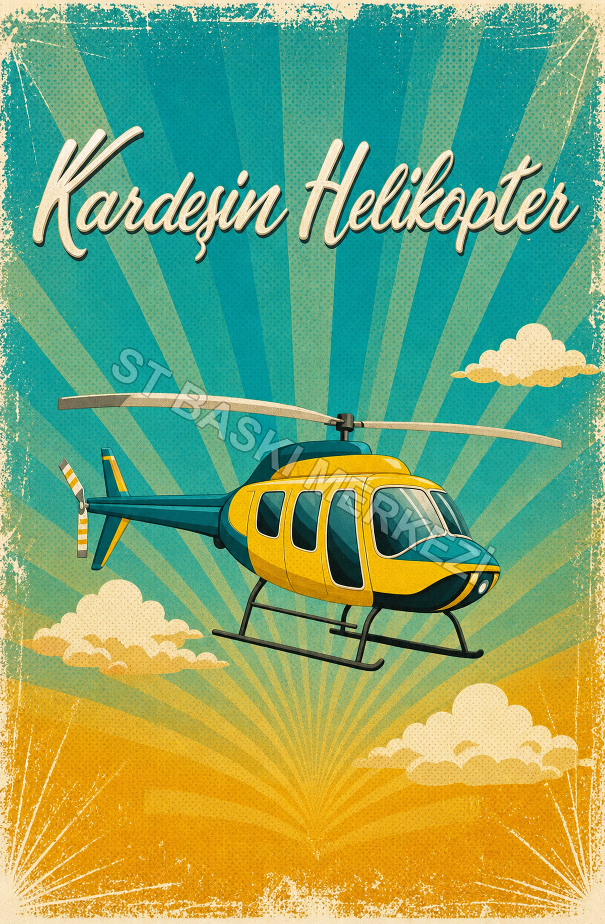 Kardeşim Helikopter Ahşap Poster 1595