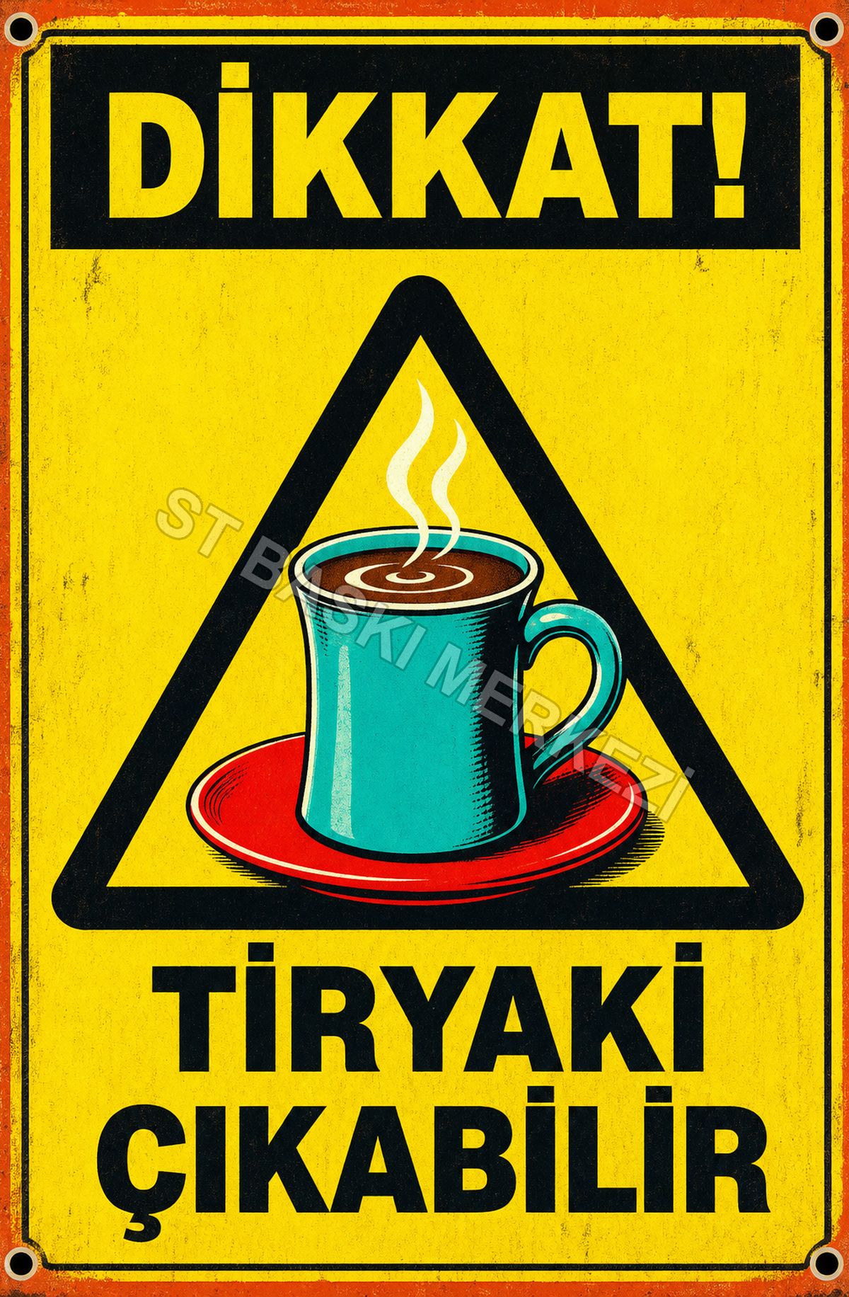 Dikkat! Tiryaki Çıkabilir Ahşap Poster 1618