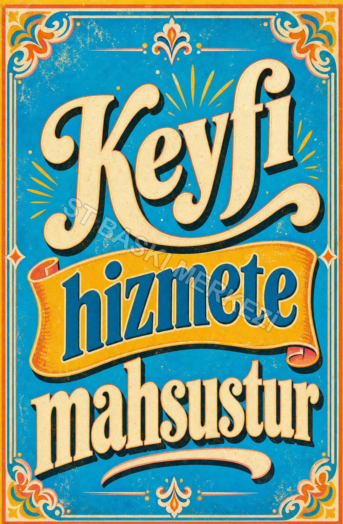 Keyfi Hizmete Mahsustur Ahşap Poster 1623