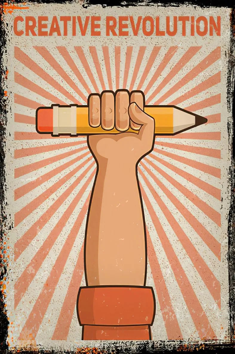 Creative Revolution Retro Ahşap Poster No:291