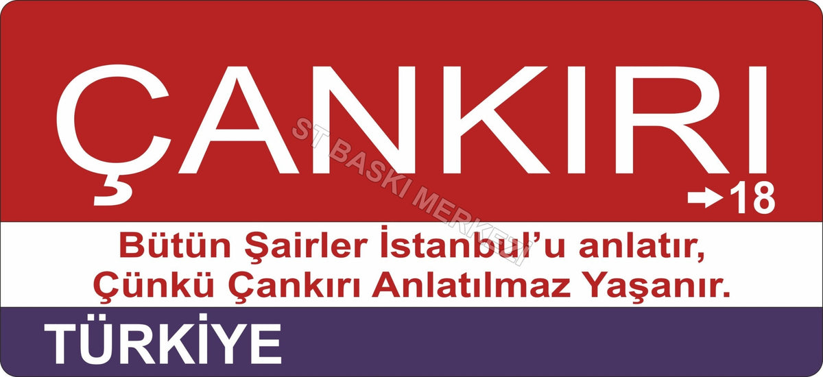 Çankırı Sokak Tabelası Ahşap Poster 11x24cm
