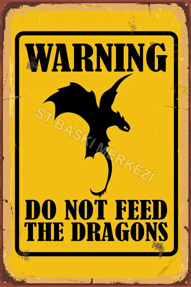 Warning Retro Ahşap Poster No:865