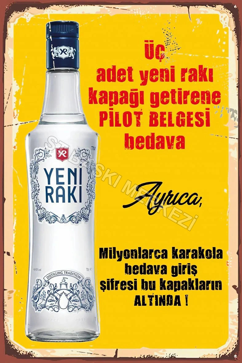 Alkol Temalı Retro Ahşap Poster No:432