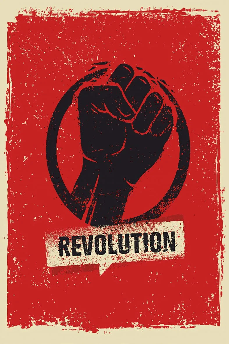 Revolution Retro Ahşap Poster No:632