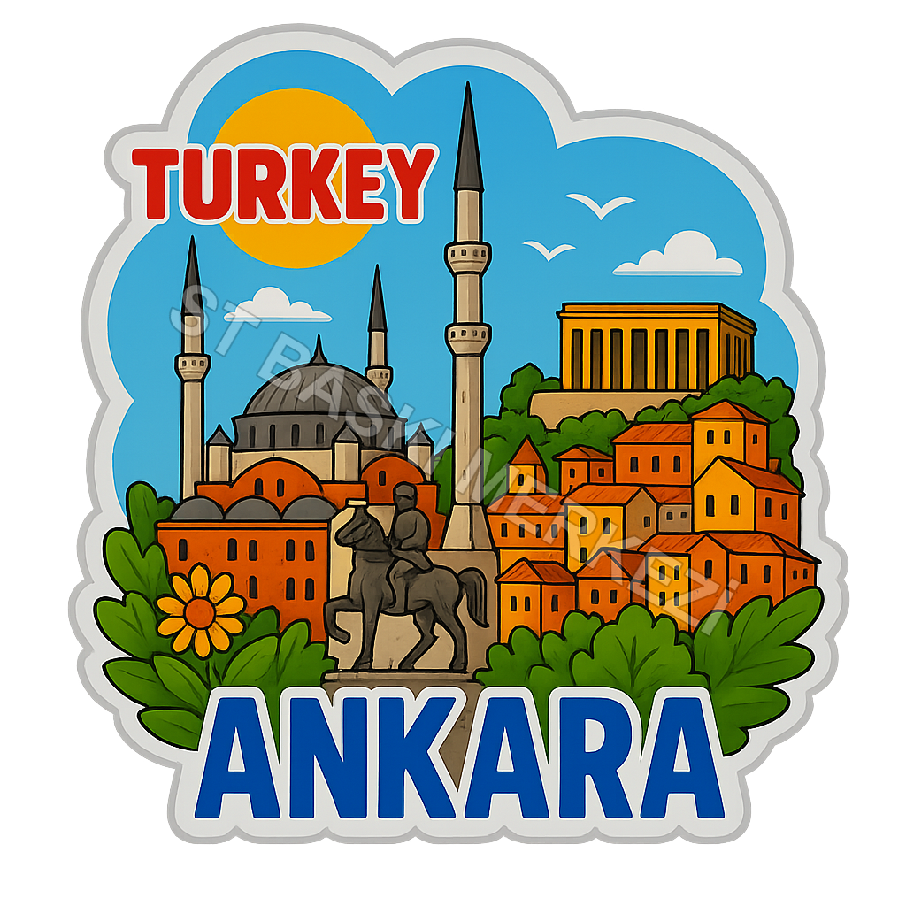 Ankara Ahşap Magnet – Toptan UV Baskılı Retro Hediyelik Magnet