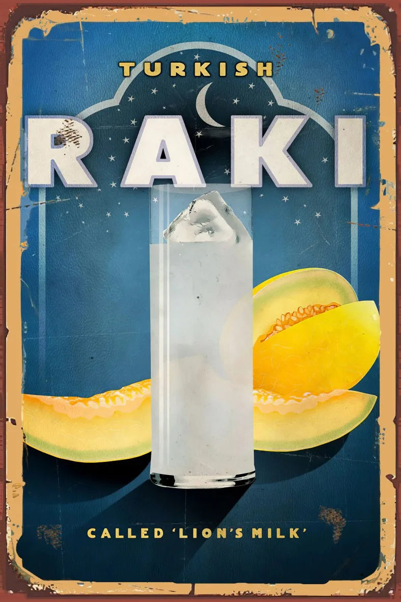 Rakı Retro Ahşap Poster No:735