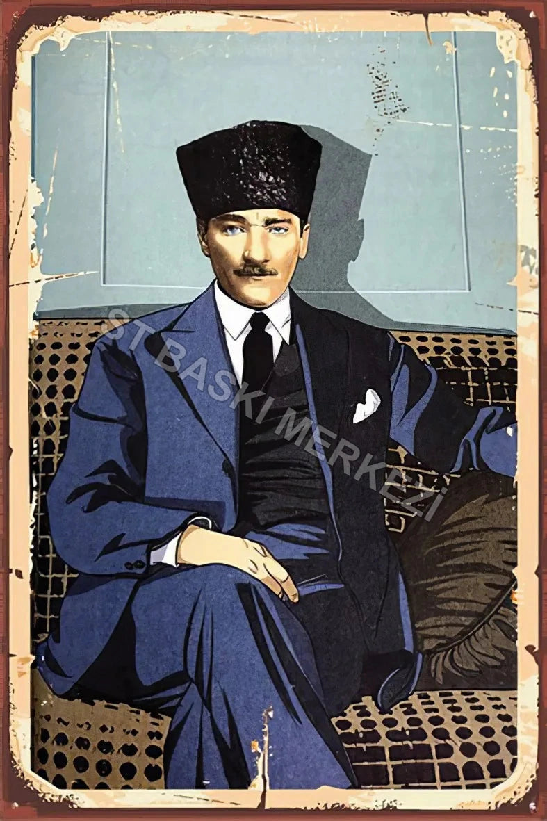 Atatürk Retro Ahşap Poster No:249
