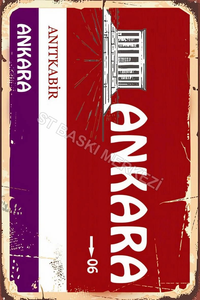 Ankara Tabela Ahşap Poster No:365