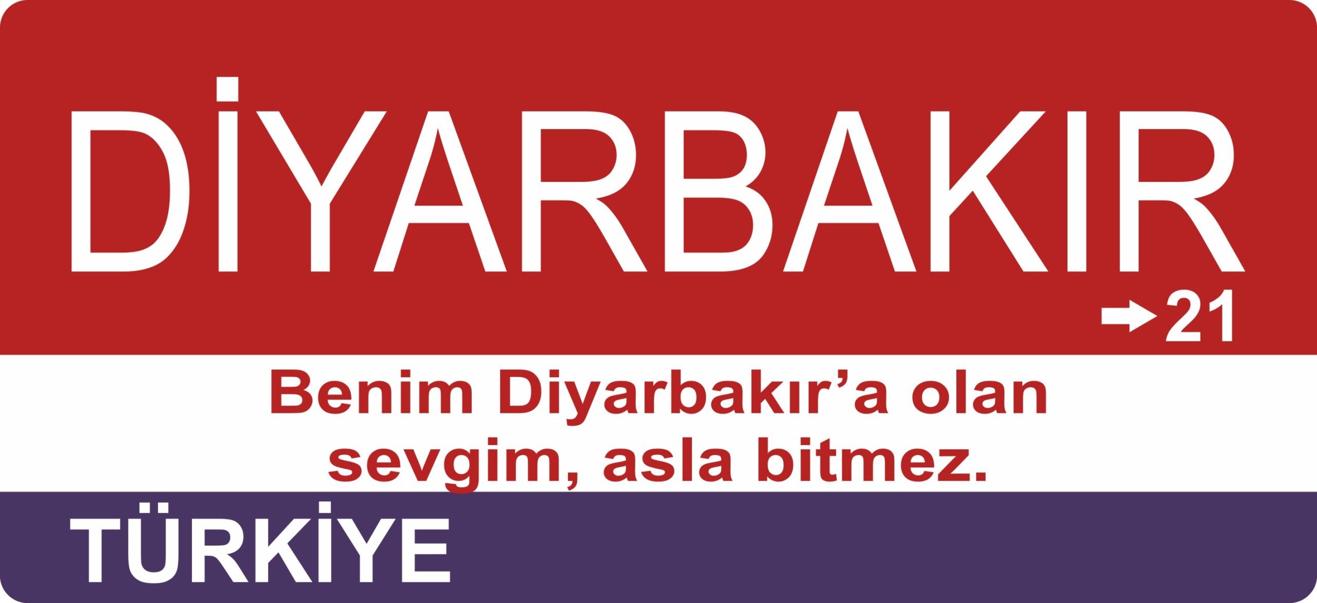 Diyarbakır  Sokak Tabelası Ahşap Poster 11x24cm
