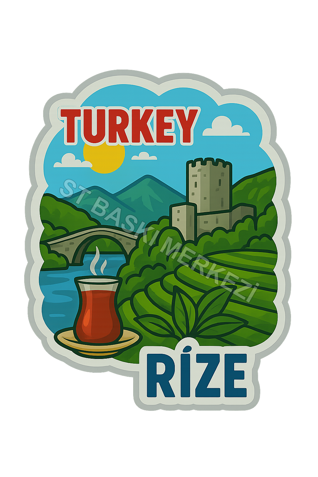 Rize Ahşap Magnet – Toptan UV Baskılı Retro Hediyelik Magnet