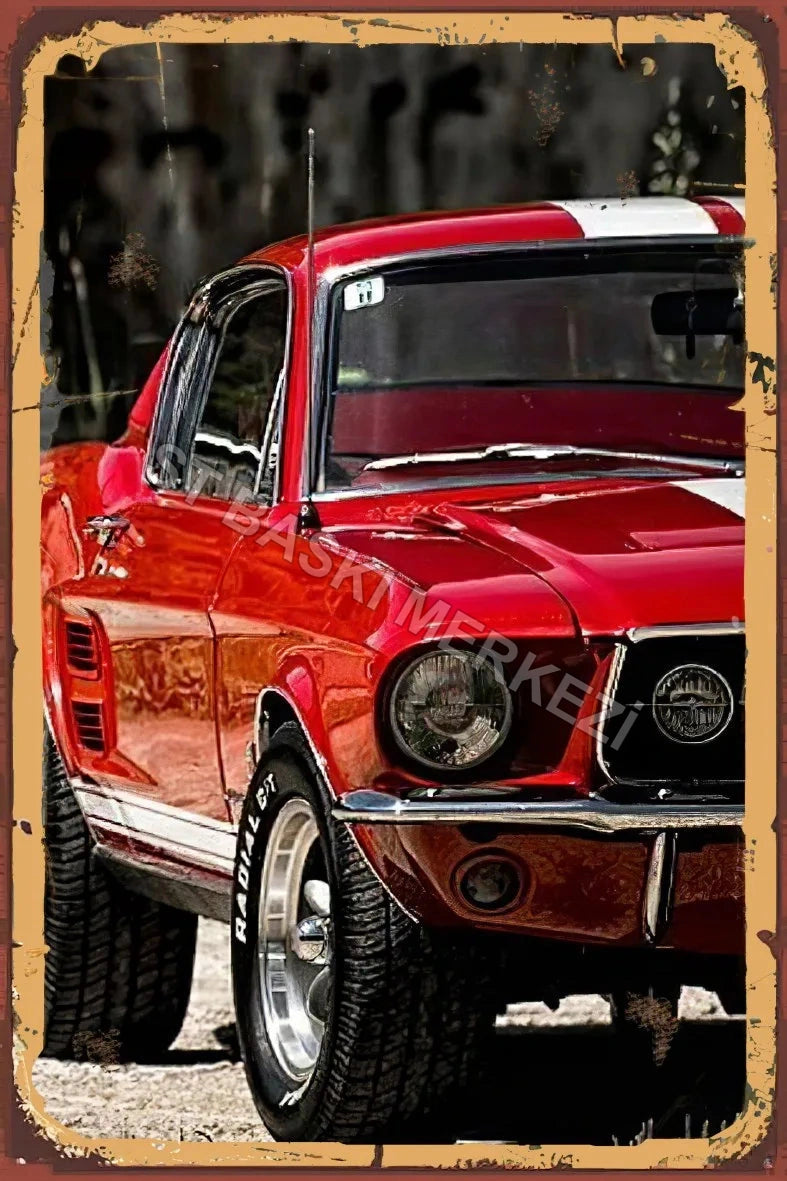 Klasik Araç Retro Ahşap Poster No:966