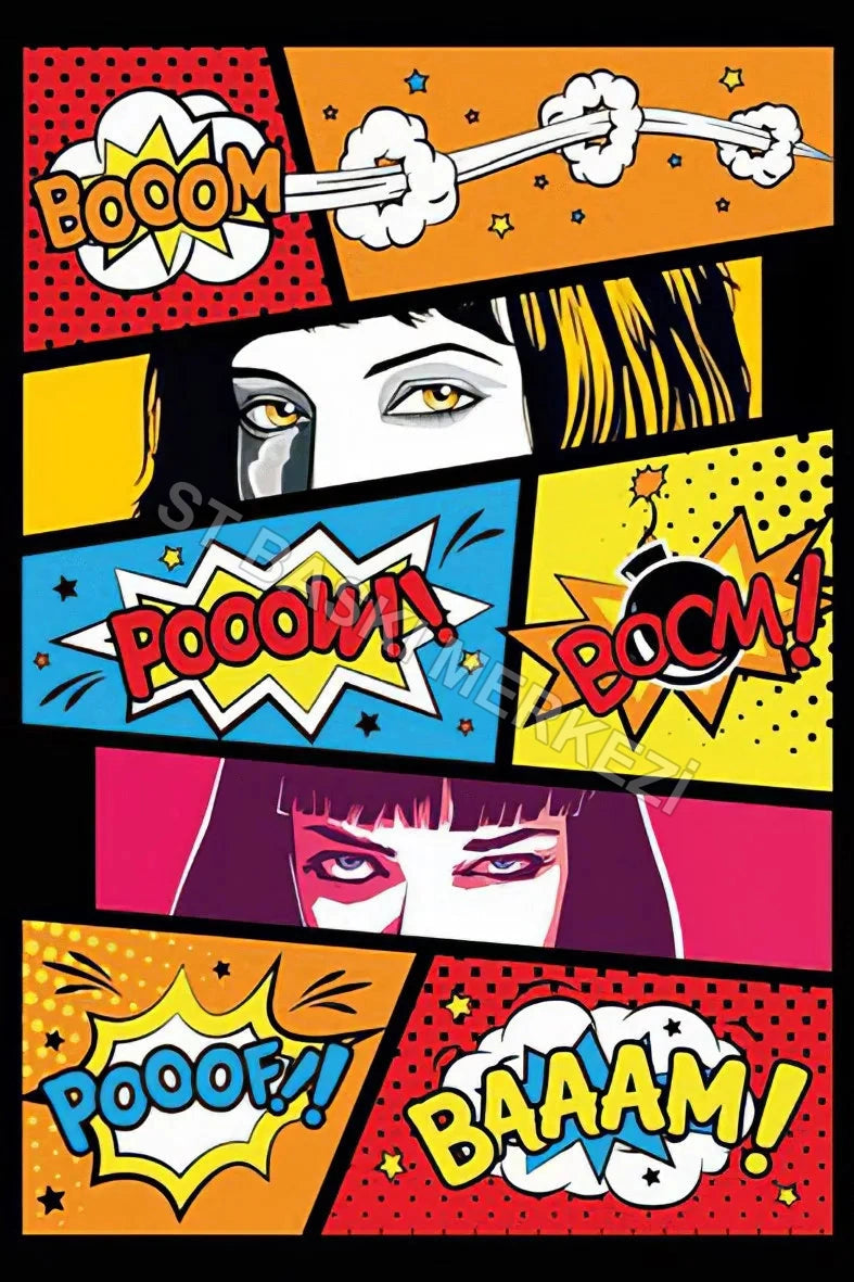 Pop Art Retro Ahşap Poster No:258