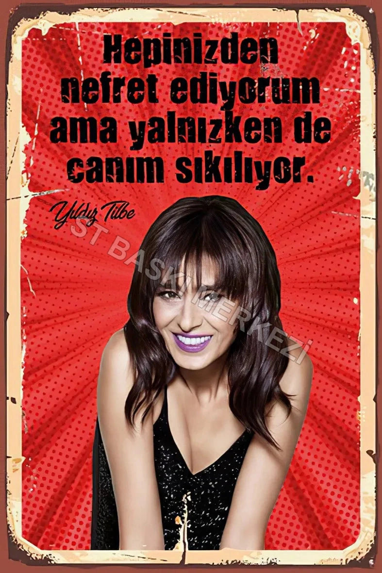 Yıldız tilbe Retro Ahşap Poster No:245