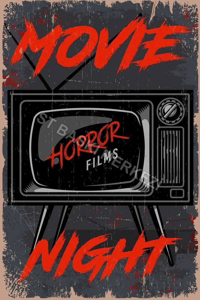 Movie Night Cinema Retro Ahşap Poster No:571