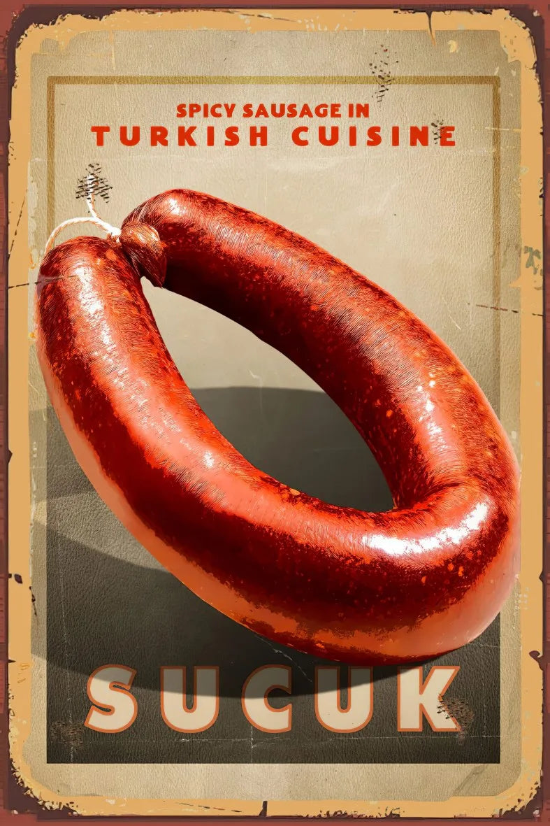 Sucuk Retro Ahşap Poster No:732