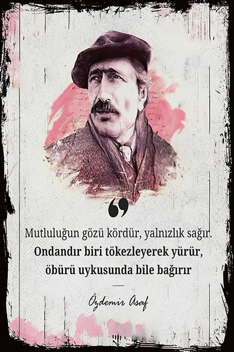 Özdemir Asaf Retro Ahşap Poster No:213