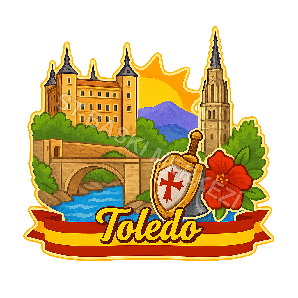 Toledo Ahşap Magnet – Toptan UV Baskılı Retro Hediyelik Magnet