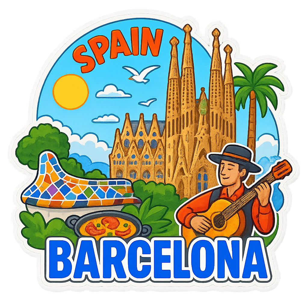 Barcelona Ahşap Magnet – Toptan UV Baskılı Retro Hediyelik Magnet ST Baskı Merkezi