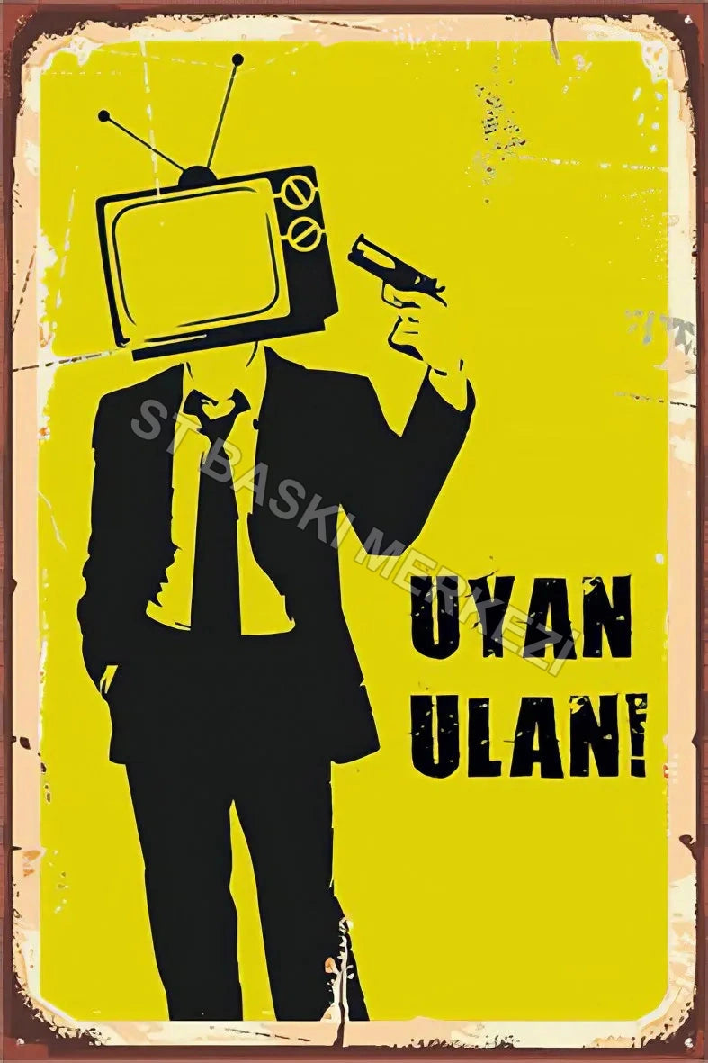 Uyan Ulan Duvar Yazısı Retro Ahşap Poster No:57