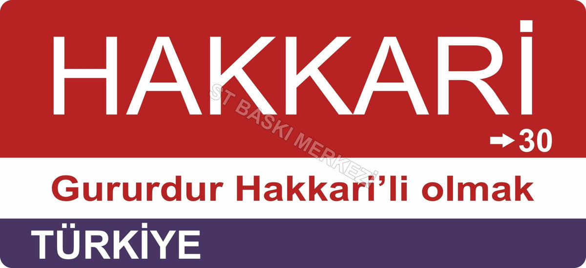 Hakkari Sokak Tabelası Ahşap Poster 11x24cm
