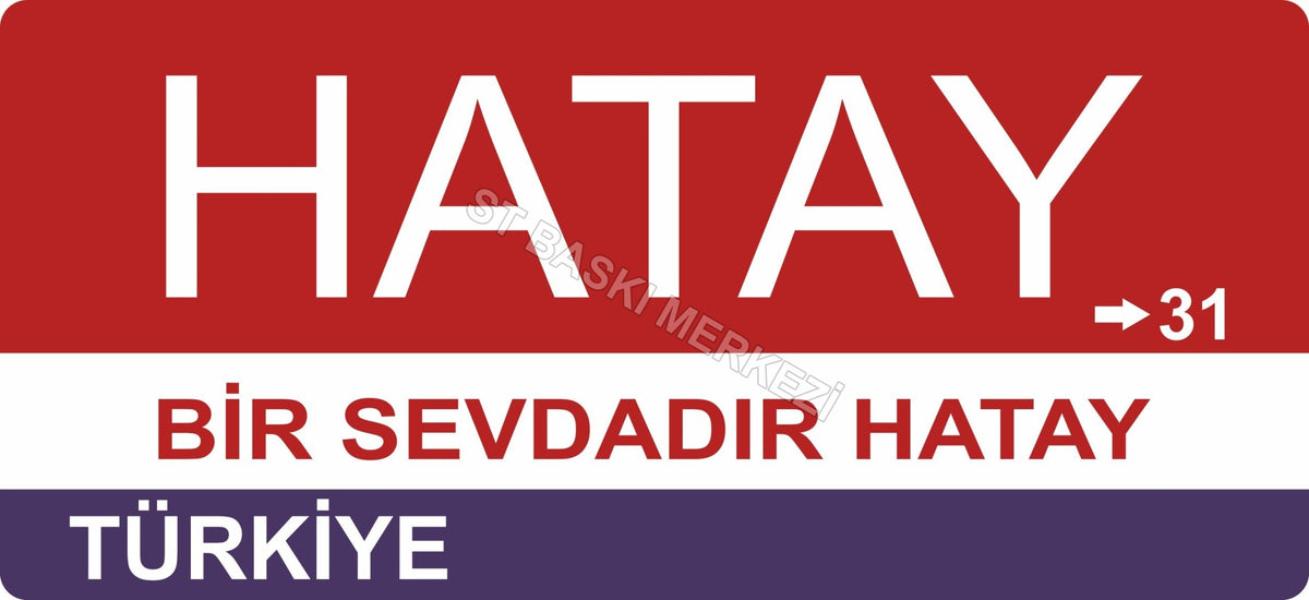Hatay Sokak Tabelası Ahşap Poster 11x24cm
