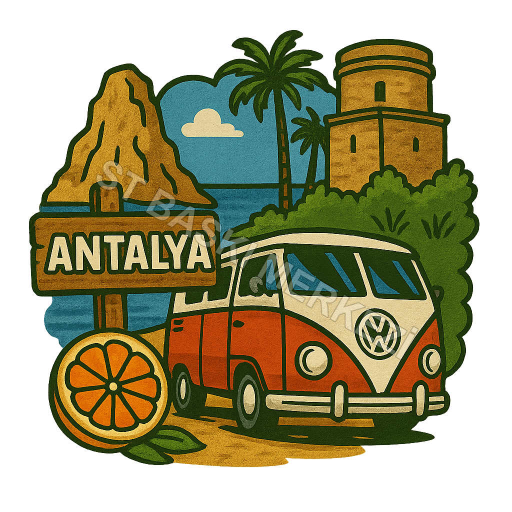 Antalya Ahşap Magnet – Toptan UV Baskılı Retro Hediyelik Magnet