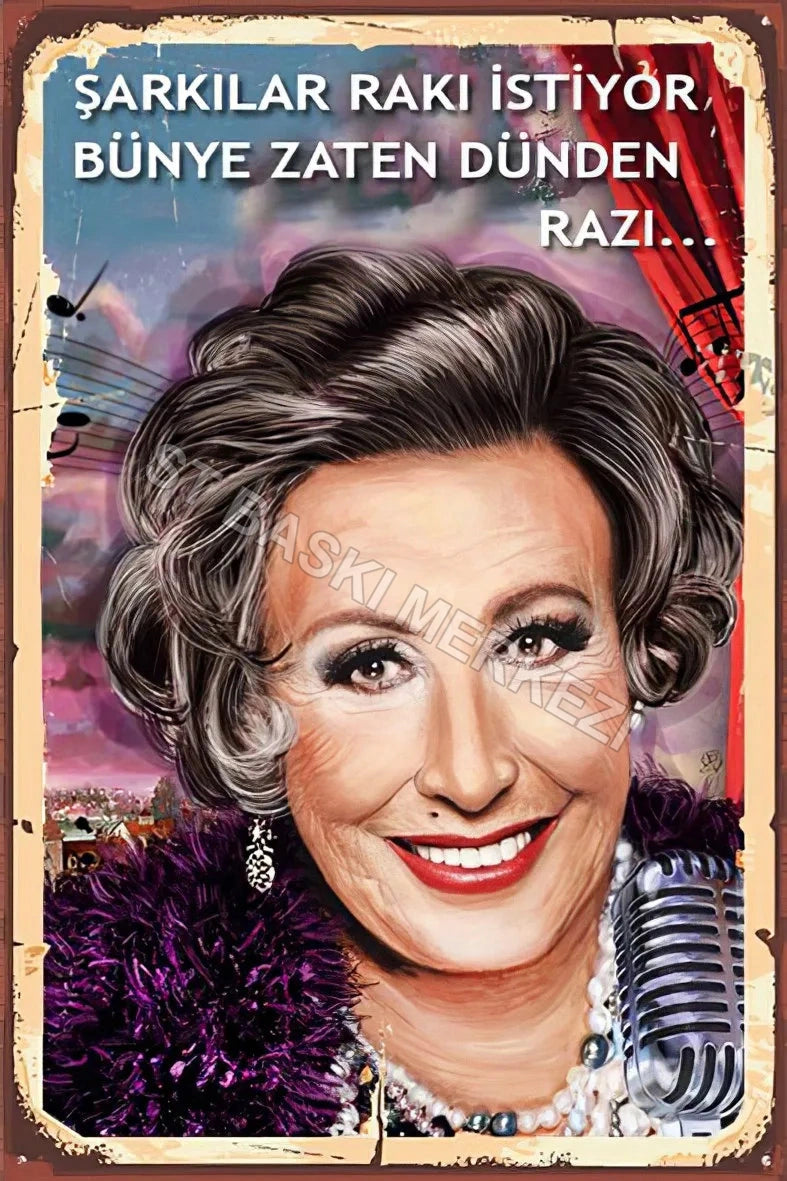 Şarkılar Rakı İstiyor Bünde Zaten Dünden Razı Retro Ahşap Poster No:266