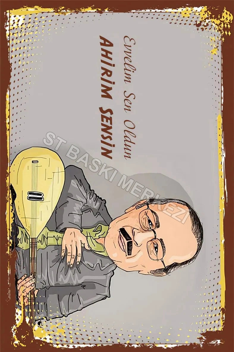Neşet Ertaş Ahşap Poster No:368