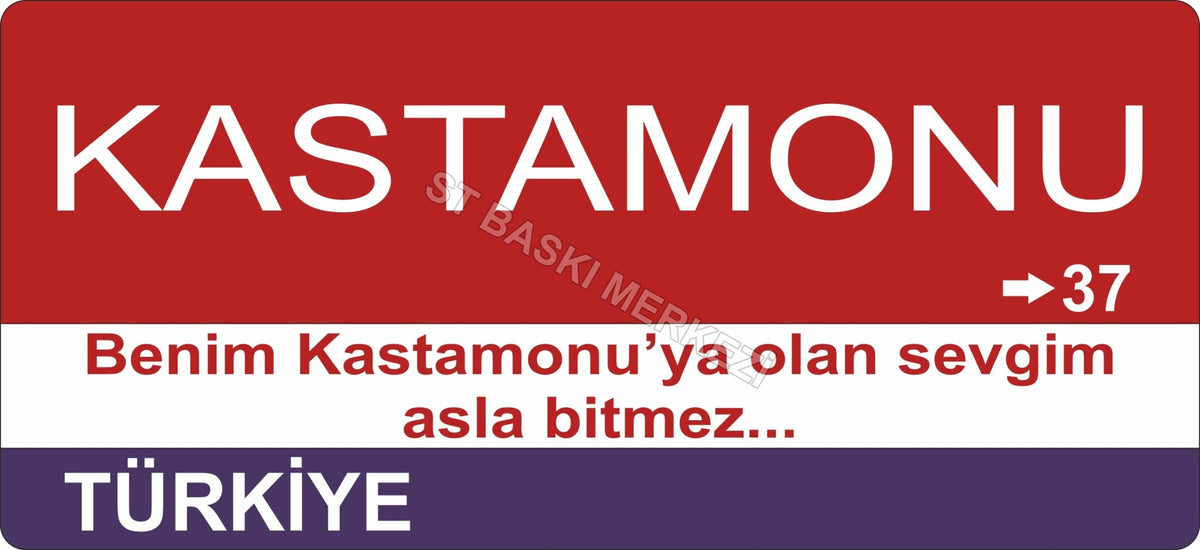Kastamonu Sokak Tabelası Ahşap Poster 11x24cm