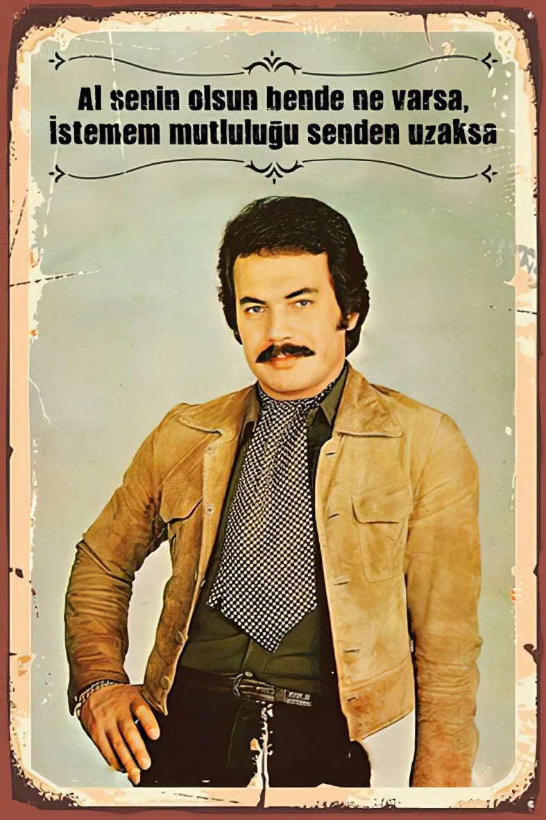 Ferdi Tayfur Retro Ahşap Poster No:235