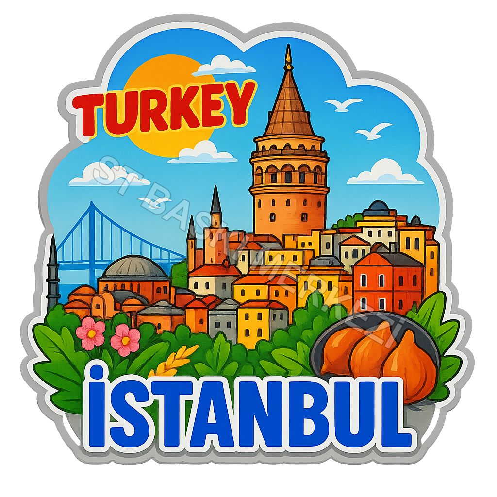 İstanbul Ahşap Magnet – Toptan UV Baskılı Retro Hediyelik Magnet
