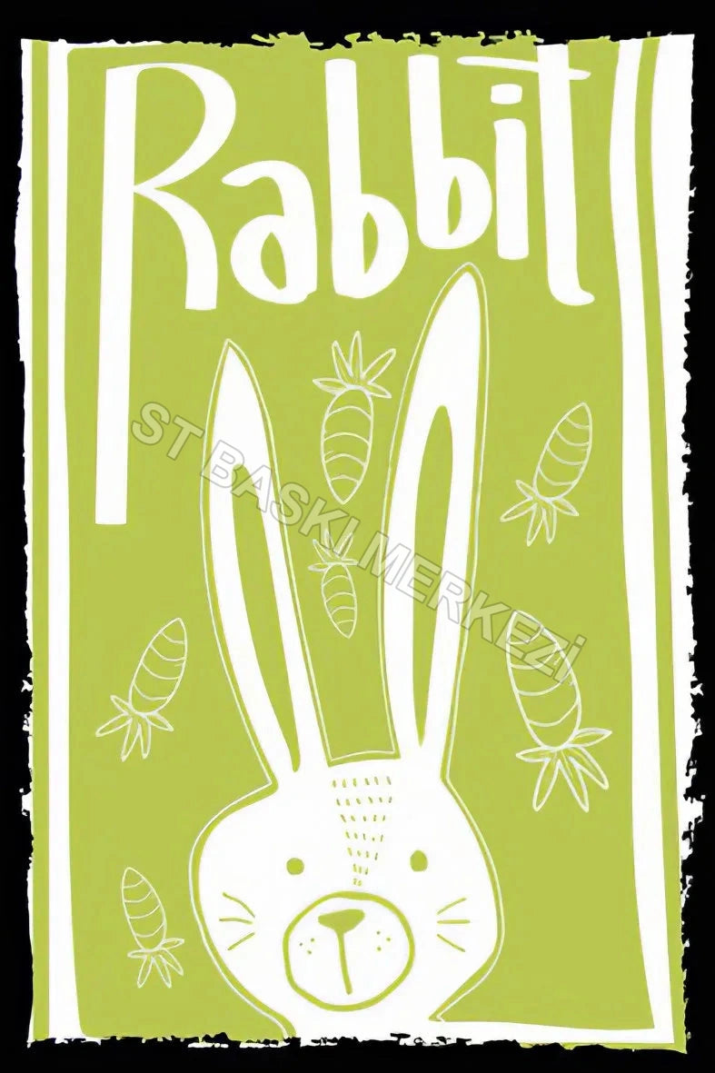 Rabbit Tavşan Retro Ahşap Poster No: 41