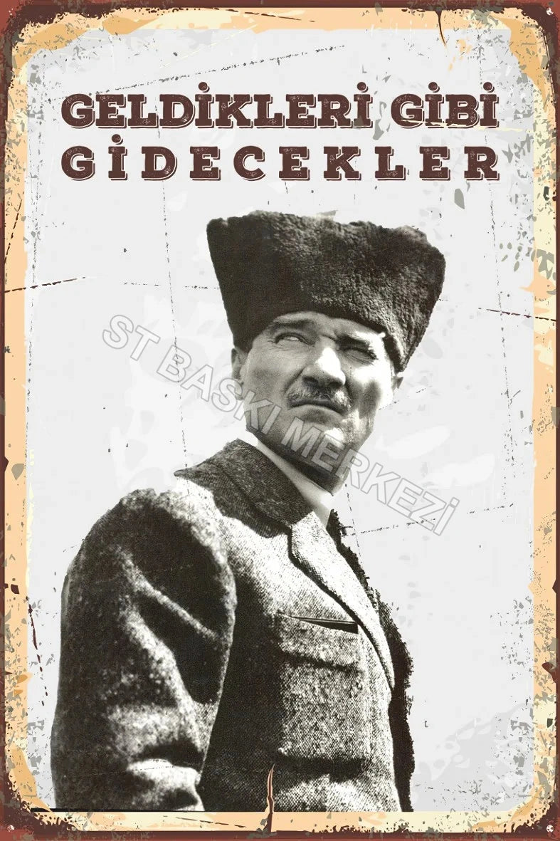 Atatürk Retro Ahşap Poster No:628