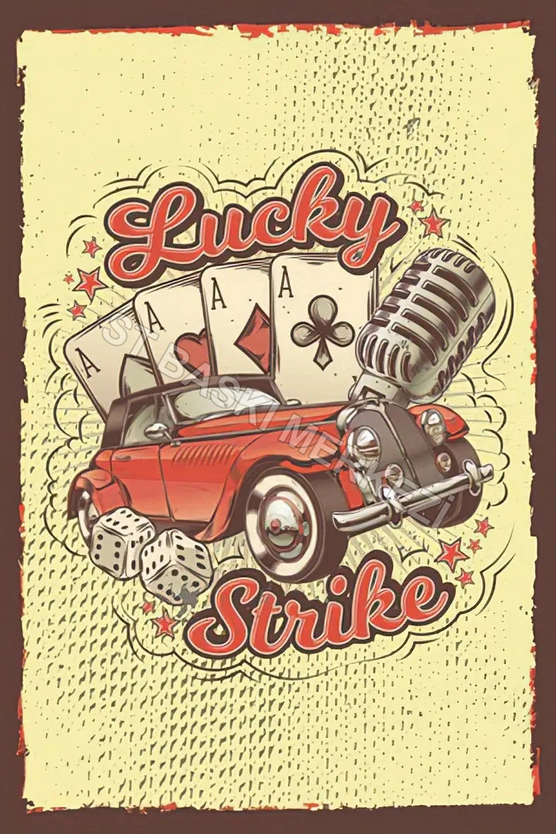 Lucky Strike Retro Ahşap Poster No:299
