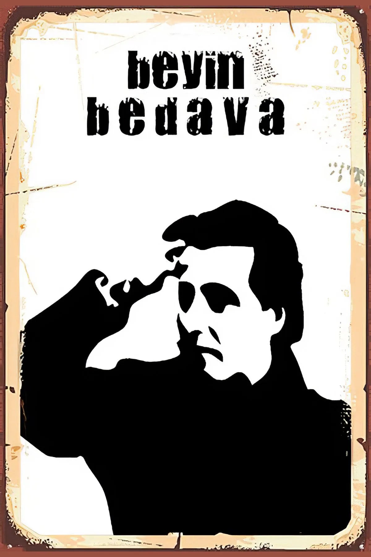 Beyin Bedava Retro Ahşap Poster No: 5